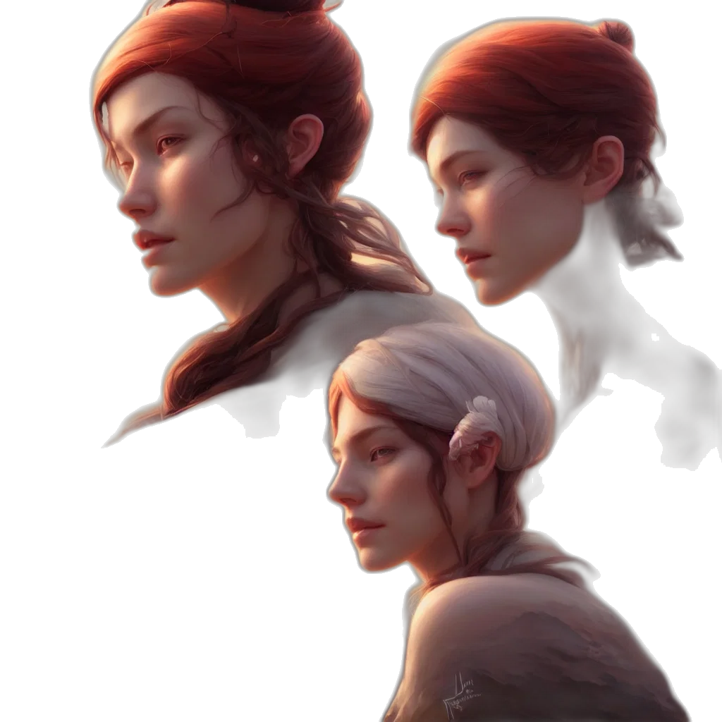 face, concept art, fantasy art, photorealistic transparent PNG cut-out