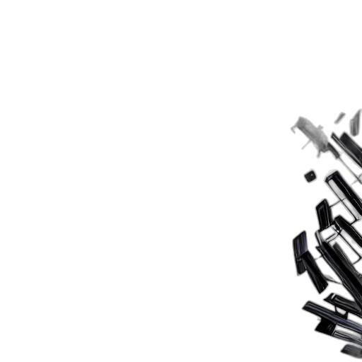 robot, hair, weapon, sword, 3d render, concept art, pixel art, photorealistic transparent PNG cut-out