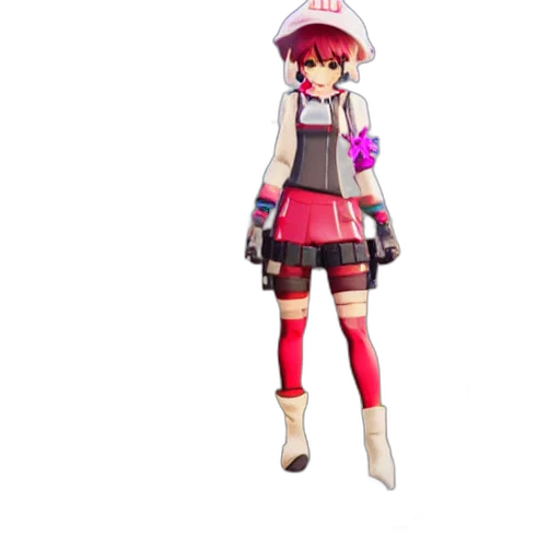 staff, jacket, 3d render, pixel art, concept art, anime, red, colorful transparent PNG cut-out