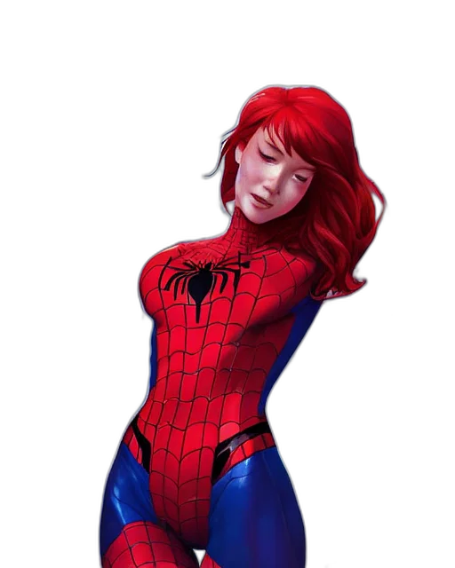 dress, comic book art, concept art, 3d render, fantasy art, red, haired, mary transparent PNG cut-out