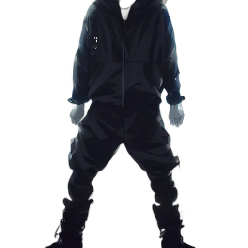 jacket, staff, mask, creature transparent PNG cut-out