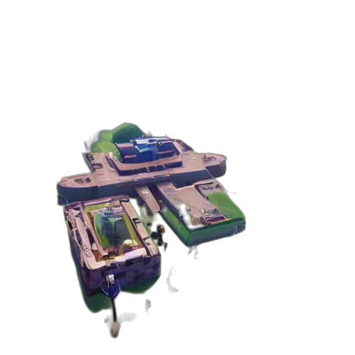 weapon, building, robot, car, 3d render, concept art, vaporwave, pixel art transparent PNG cut-out