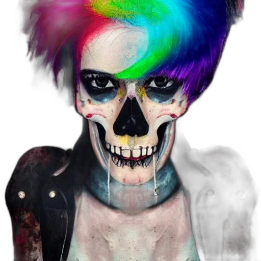 mask, face, creature, watercolor, photorealistic, fantasy art, cyberpunk, colorful transparent PNG cut-out