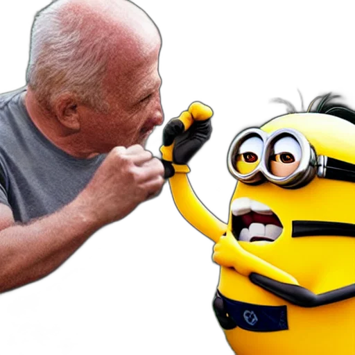 minion, fighting, old, man, backyard, wrestling, intricate, complexity transparent PNG cut-out
