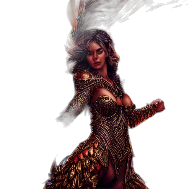 dragon, staff, dress, sword, fantasy art, concept art, comic book art, pixel art transparent PNG cut-out
