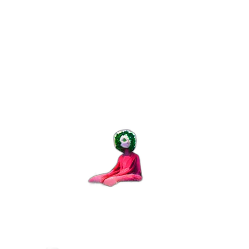 creature, robot, flower, mask, pixel art, concept art, 3d render, vaporwave transparent PNG cut-out