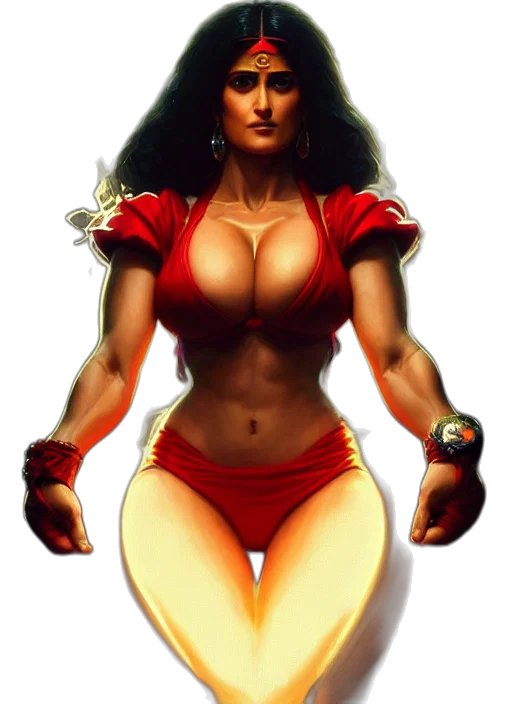 comic book art, fantasy art, concept art, pixel art, red, portrait, street, fighter transparent PNG cut-out