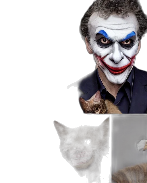 mauricio, macri, elaborate, joker, makeup, prosthetics, designed, rick transparent PNG cut-out