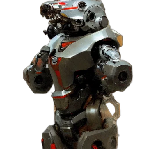 robot, weapon, 3d render, concept art transparent PNG cut-out