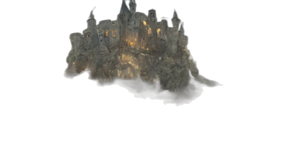crown, dragon, building, sword transparent PNG cut-out