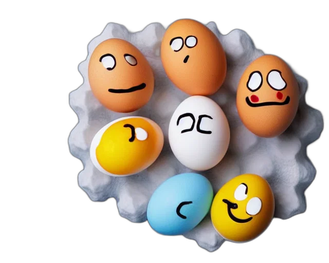 photorealistic, eggs, happy, faces transparent PNG cut-out