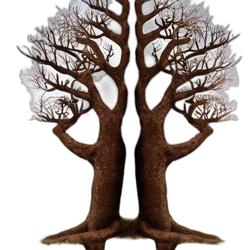 tree, crown, hair, furniture, 3d render, concept art, photorealistic, fantasy art transparent PNG cut-out