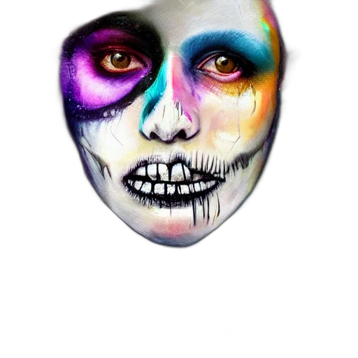 mask, face, jewelry, watercolor, photorealistic, fantasy art, oil painting, colorful transparent PNG cut-out