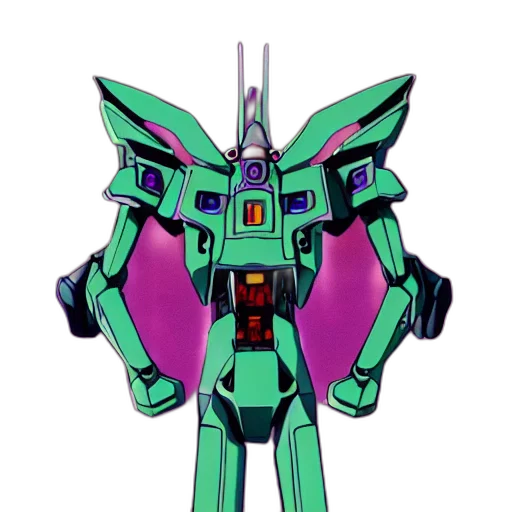 robot, weapon, vaporwave, concept art, pixel art, 3d render, outer space, pastel transparent PNG cut-out