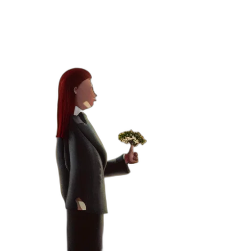 staff, dress, flower, 3d render, concept art, cartoon, giant, white transparent PNG cut-out
