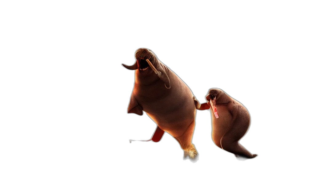 animal, creature, food, bottle, 3d render, concept art, photorealistic, walrus transparent PNG cut-out