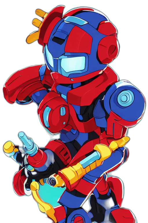 robot, weapon, concept art, pixel art transparent PNG cut-out