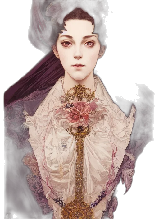 dress, crown, face, staff transparent PNG cut-out