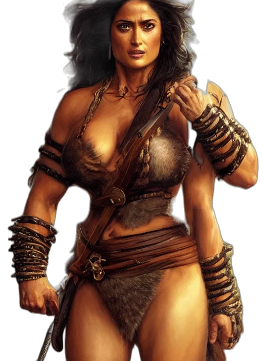 fantasy art, concept art, comic book art, photorealistic, earth tones, portrait, very, muscled transparent PNG cut-out