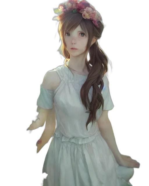 dress, hat, crown, face, concept art, fantasy art, anime, photorealistic transparent PNG cut-out