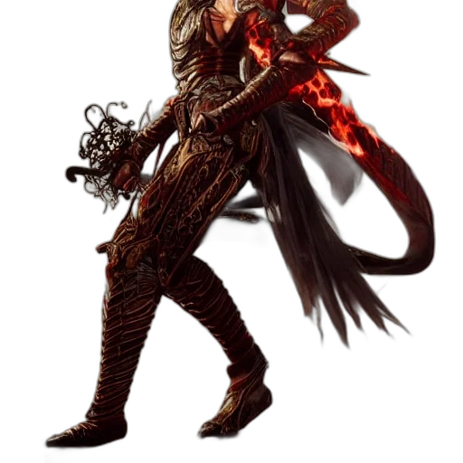 dragon, creature, staff, weapon, concept art, fantasy art, 3d render, red transparent PNG cut-out