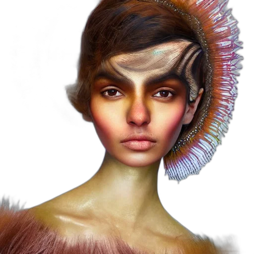 creature, hair, face, dragon, fantasy art, photorealistic, concept art, oil painting transparent PNG cut-out