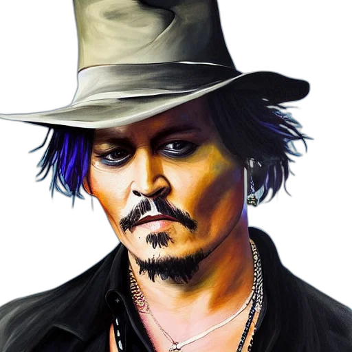 hat, face, photorealistic, comic book art transparent PNG cut-out