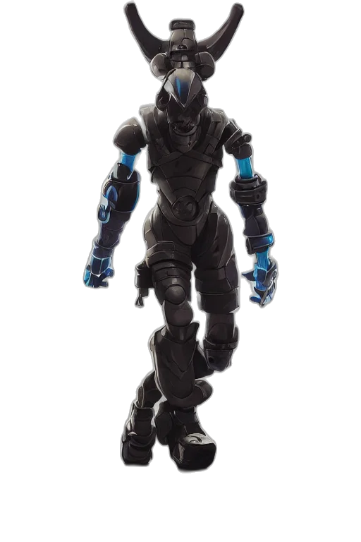 robot, concept art, 3d render, blue transparent PNG cut-out