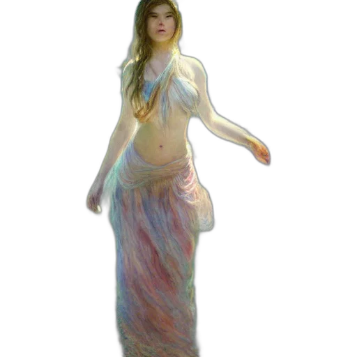 dress, staff, concept art, oil painting transparent PNG cut-out