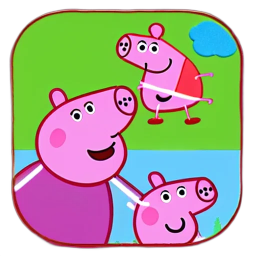 concept art, 3d render, man, bear, peppa, pig transparent PNG cut-out