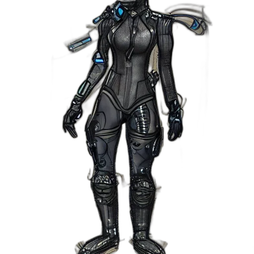 robot, staff, concept art, cyberpunk, 3d render, comic book art, blue, dark transparent PNG cut-out