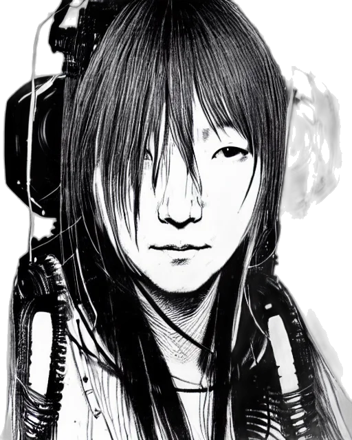 face, staff, comic book art, cyberpunk, concept art, photorealistic, monochrome, very transparent PNG cut-out