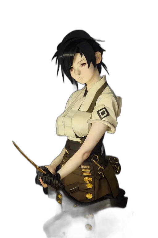 staff, weapon, sword, jacket, concept art, fantasy art, anime, pixel art transparent PNG cut-out