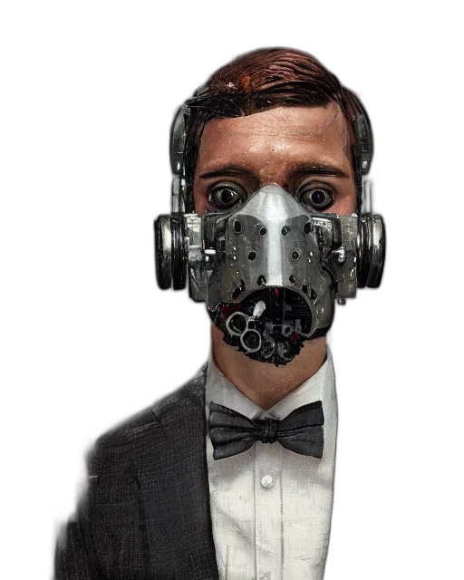 mask, robot, face, concept art transparent PNG cut-out