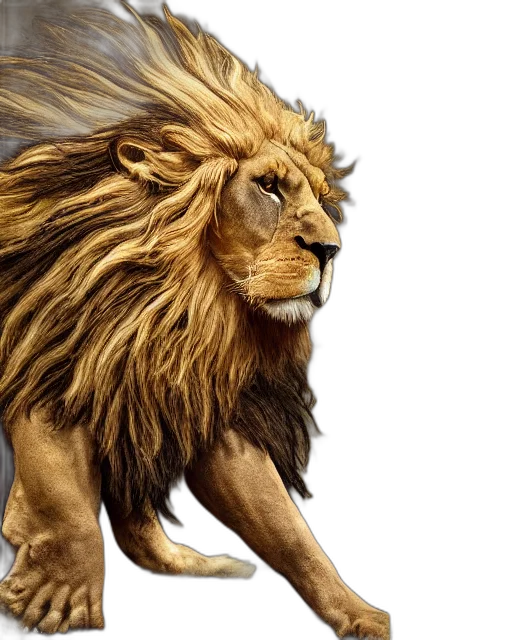 animal, photorealistic, concept art, fantasy art, 3d render, photographs, mythical, manticore transparent PNG cut-out