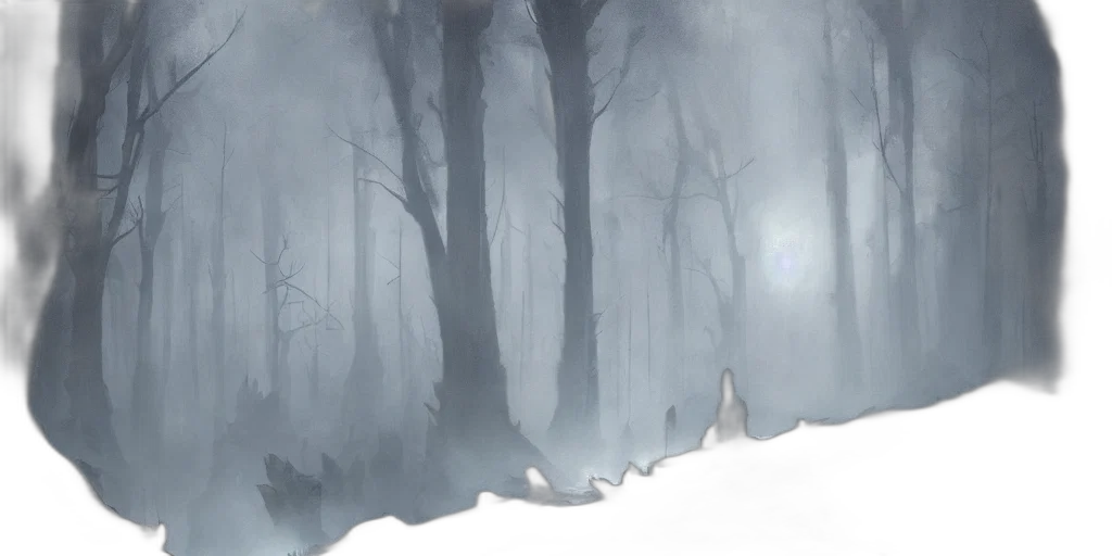 creature, tree, concept art, fantasy art, anime, watercolor, fog, snow transparent PNG cut-out