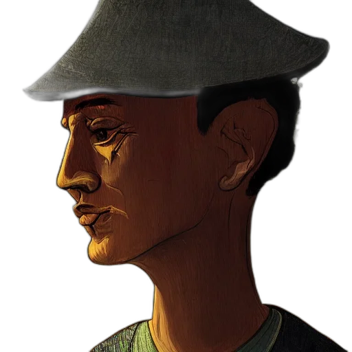 face, hat, staff, mask transparent PNG cut-out