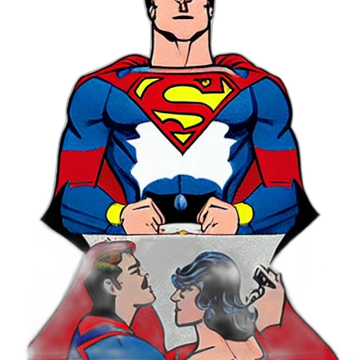comic book art, cartoon, concept art, pixel art, batman, playing, cards, superman transparent PNG cut-out