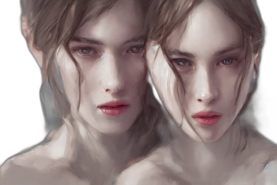 face, photorealistic, oil painting, fantasy art transparent PNG cut-out