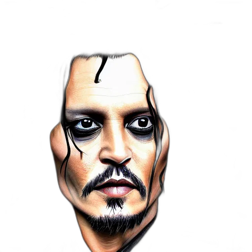 face, mask, photorealistic, cartoon, comic book art, fantasy art, portrait, johnny transparent PNG cut-out