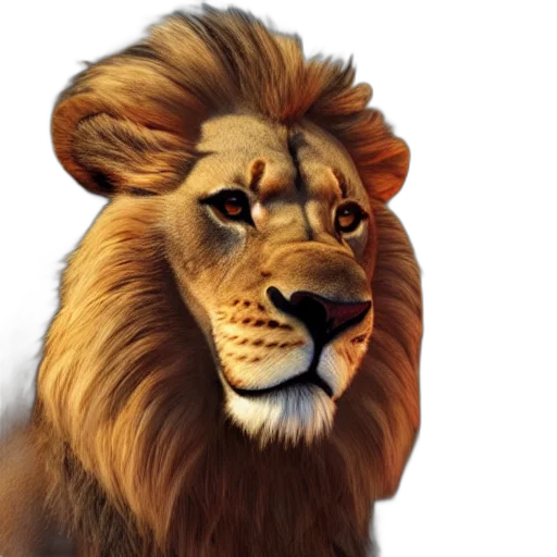 animal, crown, staff, face, photorealistic, 3d render, concept art, fantasy art transparent PNG cut-out