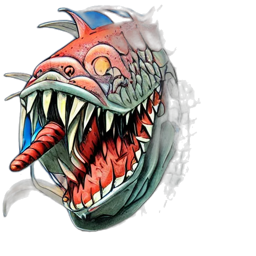 dragon, creature, mask, weapon transparent PNG cut-out