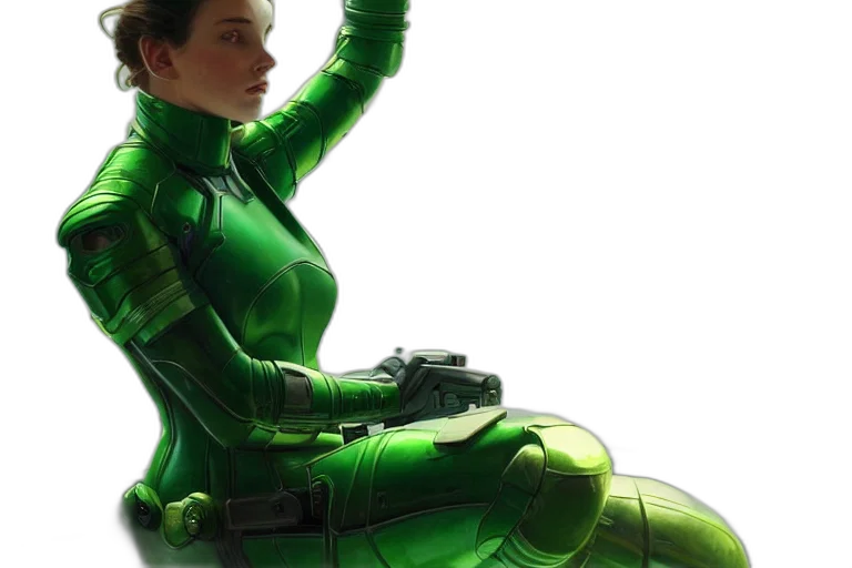 concept art, 3d render, comic book art, green transparent PNG cut-out
