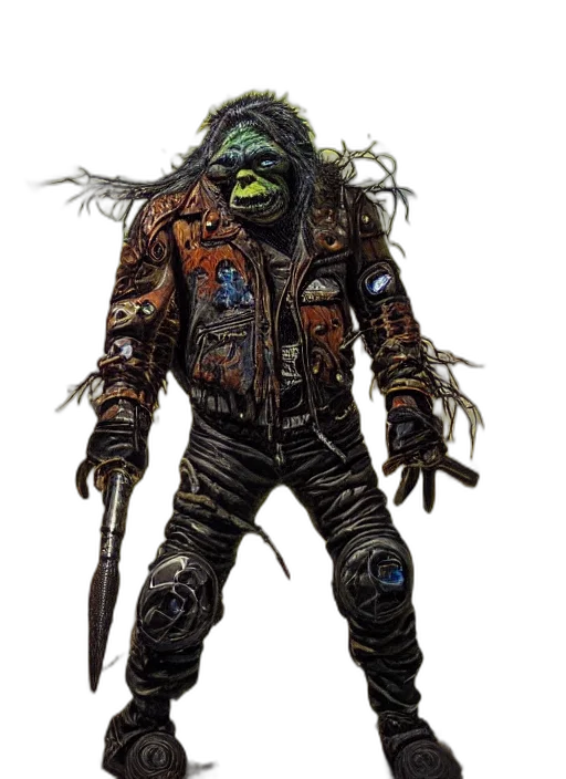 creature, staff, mask, jacket transparent PNG cut-out