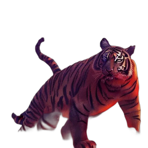 animal, creature, staff, 3d render, photorealistic, concept art, fantasy art, tiger transparent PNG cut-out