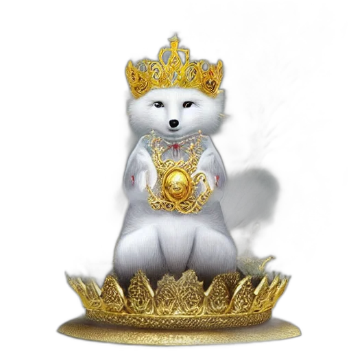 crown, staff, jewelry, animal, 3d render, concept art, photorealistic, fantasy art transparent PNG cut-out