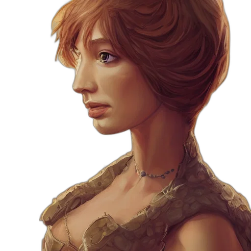 face, dress, crown, fantasy art transparent PNG cut-out