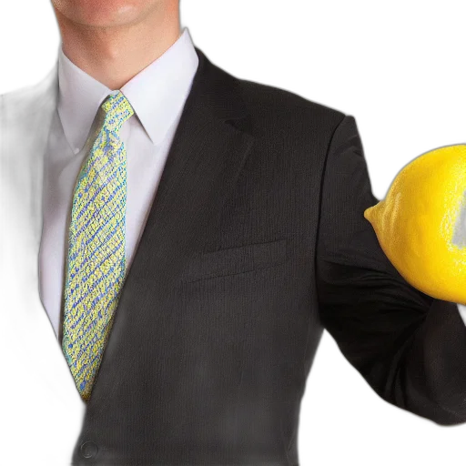 staff, 3d render, lemon, wearing, suit transparent PNG cut-out