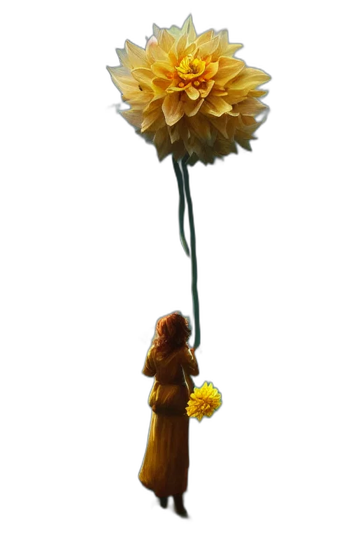 staff, flower, jewelry, crown, 3d render, photorealistic, concept art, golden transparent PNG cut-out