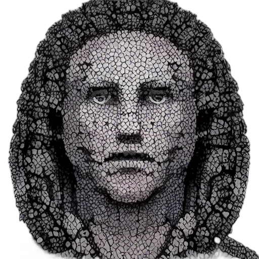 face, mask, jewelry, crown, photorealistic, 3d render, pixel art, cartoon transparent PNG cut-out